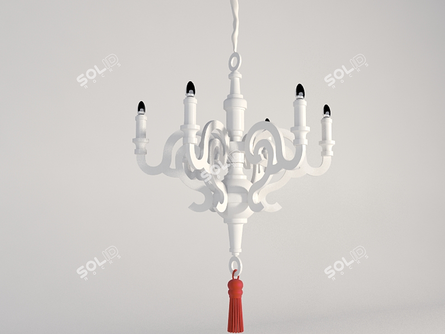 Vintage Paper Chandelier 3D model image 1