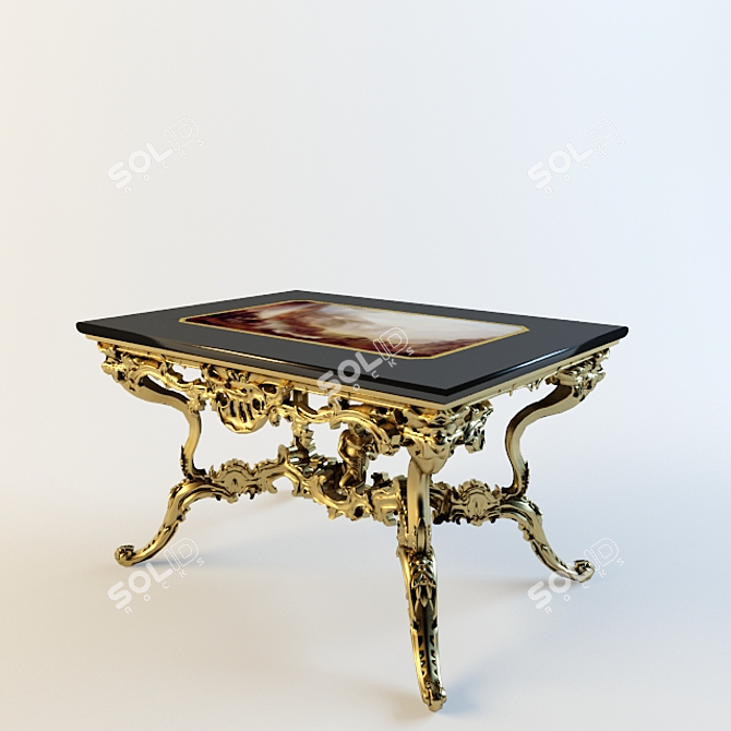 Vintage coffee table: exquisite craftsmanship 3D model image 1