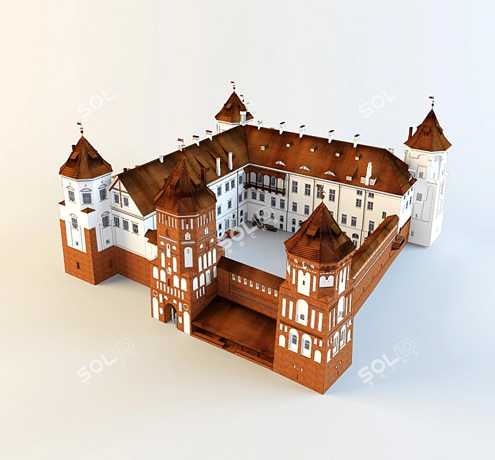 Mir Castle Model 3D model image 1