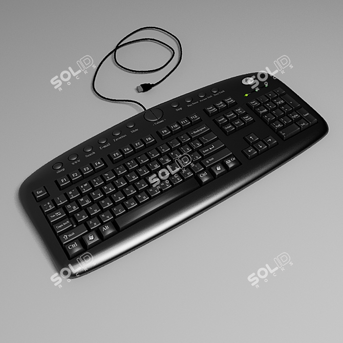 Sleek and Ergonomic Keyboard 3D model image 1