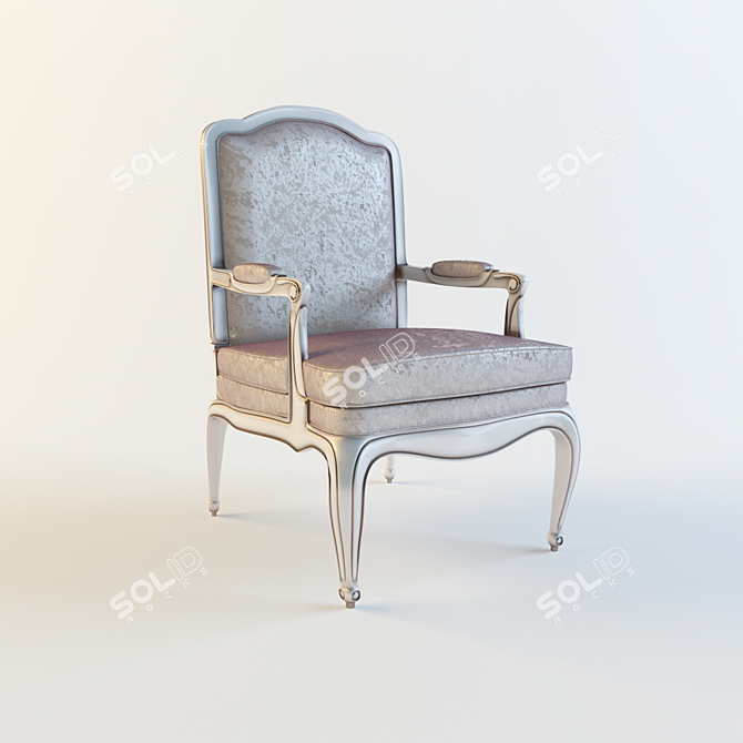 Contemporary Render-Inspired Armchair 3D model image 1