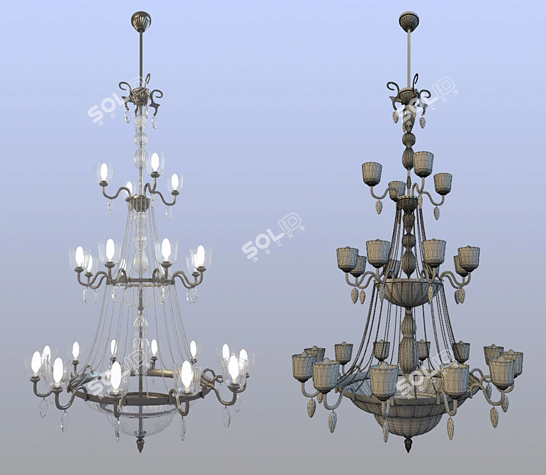 Classic Crystal Chandelier 3D model image 1