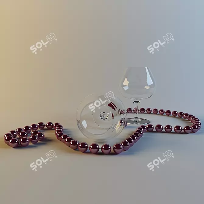 Stylish Glass and Bead Set 3D model image 1