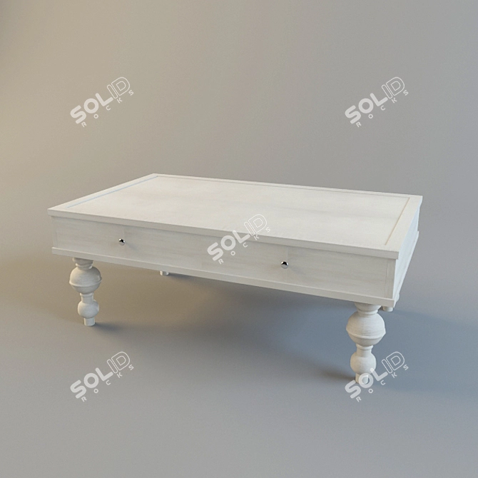 Minimalist Wooden Coffee Table 3D model image 1