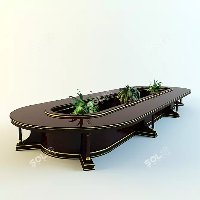 Президентский конференц стол 3D model image 1