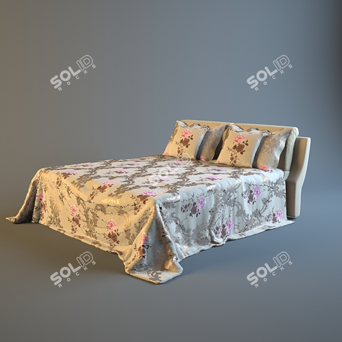 Bali Bed + Rebekah Cover: A Serene Escape 3D model image 1