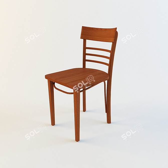 Elegant Grey Upholstered Chair 3D model image 1