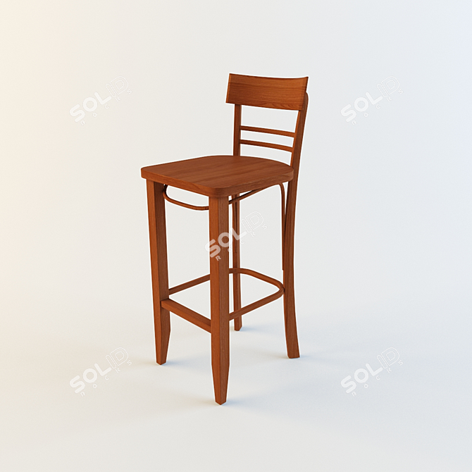 Elegant Height Adjustable Bar Stool 3D model image 1