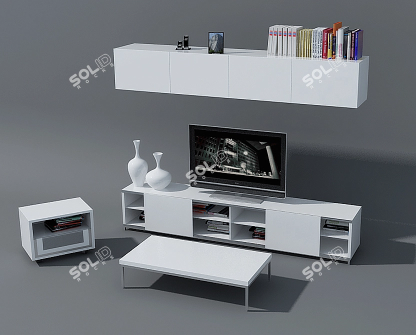 IKEA Living Room Furniture Set 3D model image 1