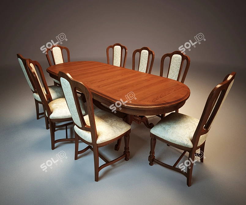 Italian Inspired Table Set 3D model image 1