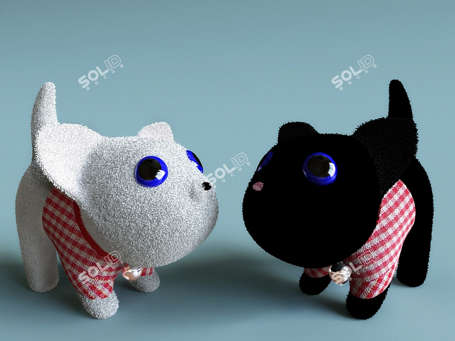 Cat-Piggy Coin Bank in a Sweater 3D model image 1