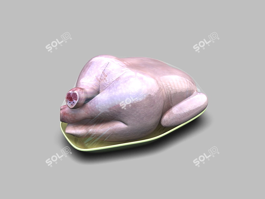 Succulent chicken in packaging 3D model image 1