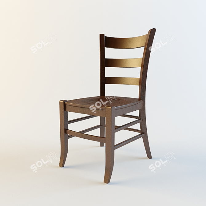 Faggio 220: Classic Budget Walnut Chair 3D model image 1