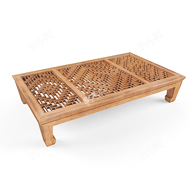 Modern Wood Table 3D model image 1