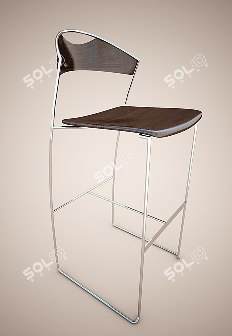 Elegant Barstool 3D model image 1