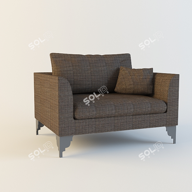 Rialto Noir: Luxury Italian Armchair 3D model image 1