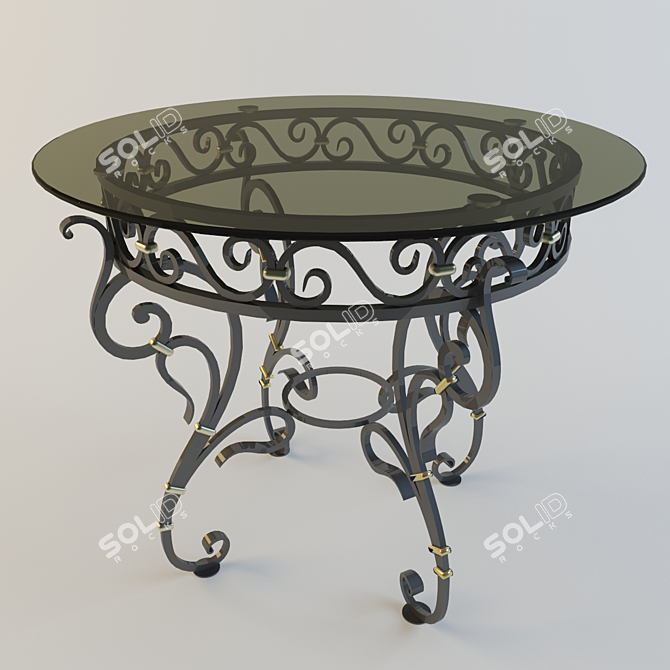 Custom Forged Table 3D model image 1