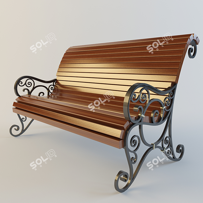 Texture-rich Bench 3D model image 1