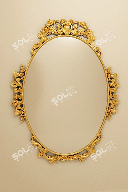 Elegant Patterned Mirror 3D model image 1