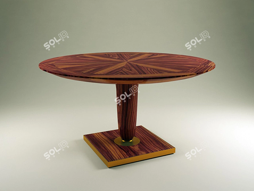 Customizable Wooden Table Oak CS1027 3D model image 1