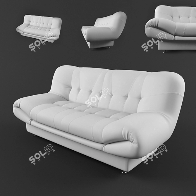 Oscar Convertible Sofa 3D model image 1
