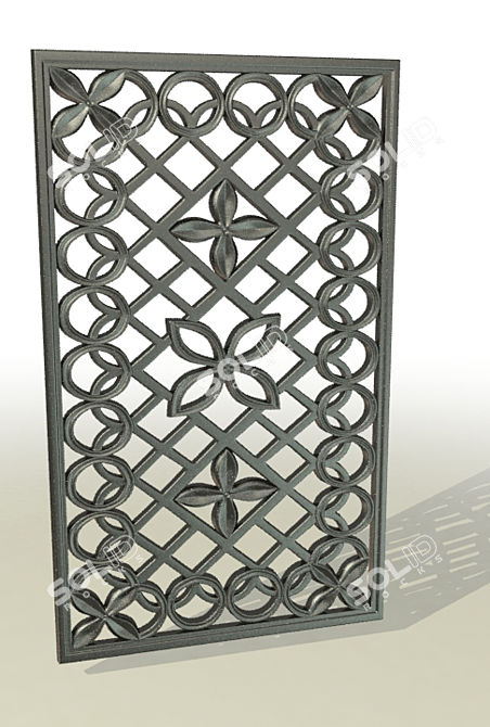 Elegant Ringed Grille 3D model image 1