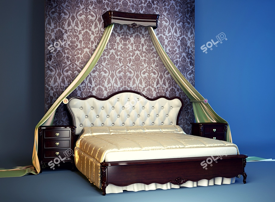 Italian Luxury Bed Set by CAVIO 3D model image 1