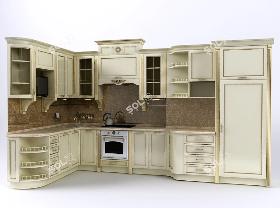 Custom Made Kitchen 3D model image 1