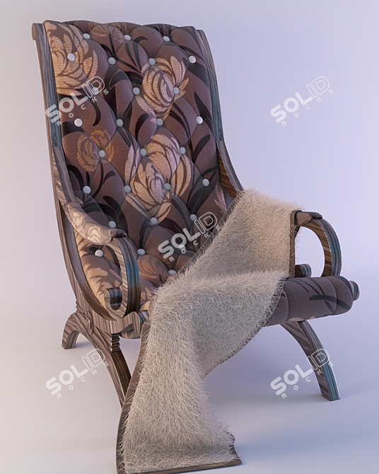 Elegant Lounge Chair 3D model image 1