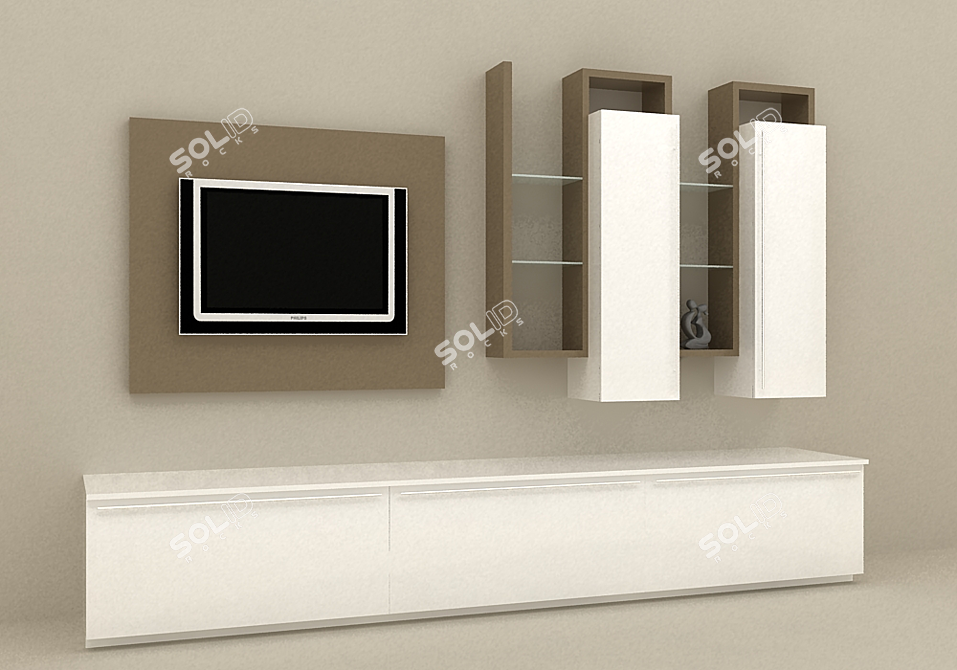 Milan-inspired TV Stand 3D model image 1