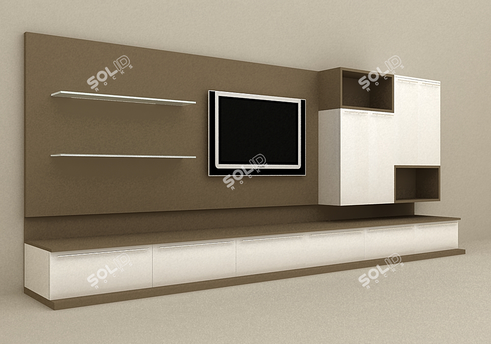 Sleek TV Stand - Modern and Functional 3D model image 1