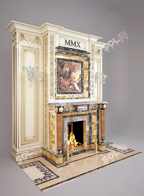 Cozy Hearth Fireplace 3D model image 1