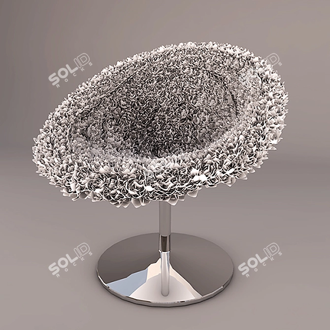 Elegant Floral Design Chair 3D model image 1