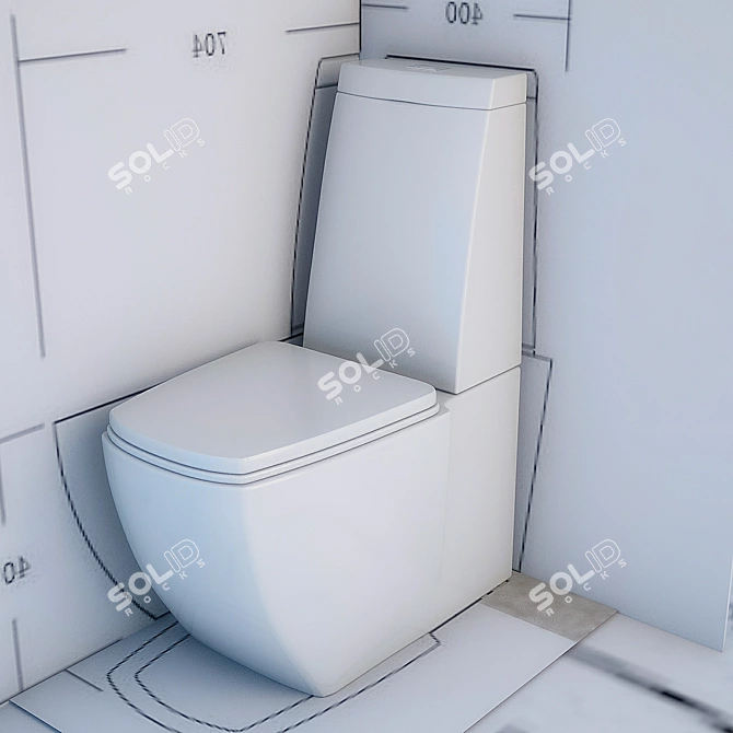 Devit Country - Stylish Floor-Mounted Toilet 3D model image 1