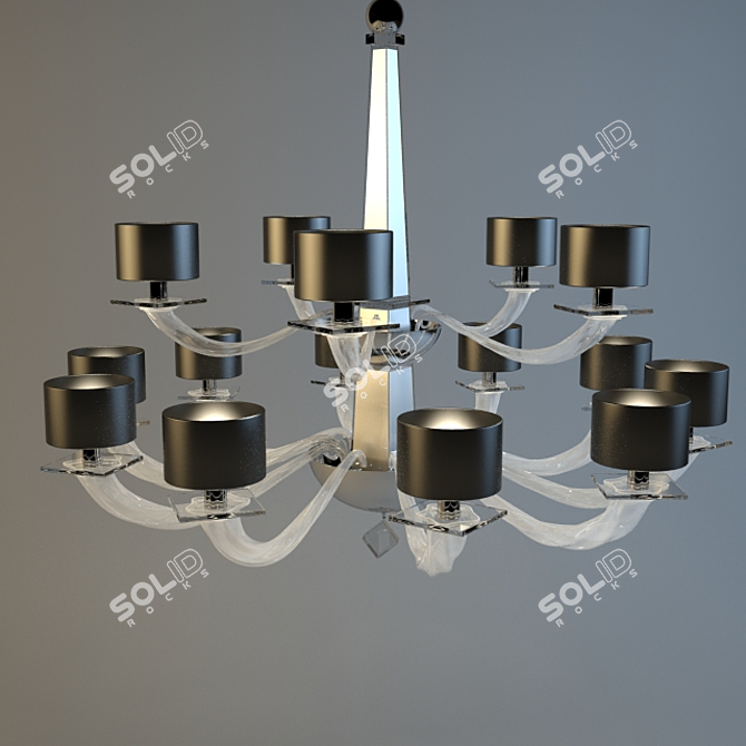 Elegant Crystal Chandelier 3D model image 1