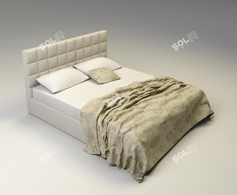 Title: Oversized Zanotta Bed 3D model image 1