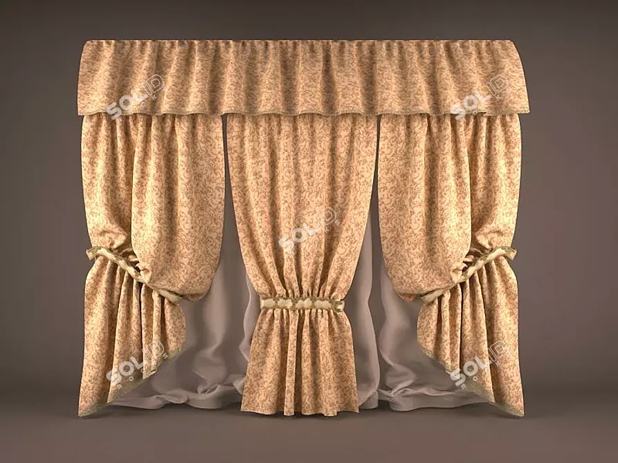 Elegant Window Treatments 3D model image 1