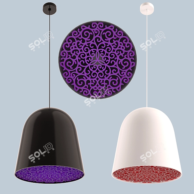 Elegant Can Can Pendant Light 3D model image 1