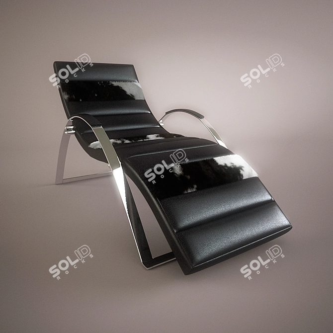 Elegant Velvet Chaise Longue 3D model image 1