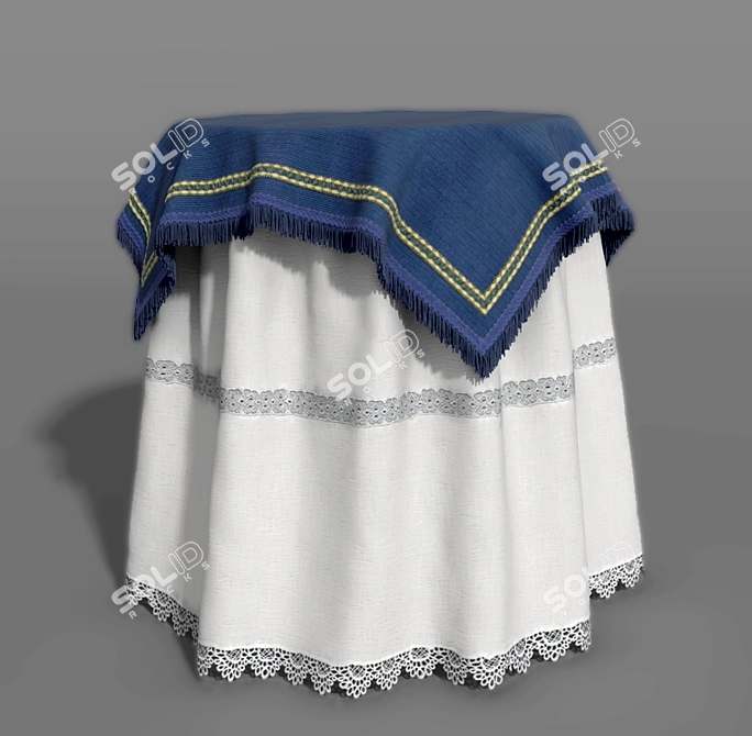 Elegant Tablecloth Collection 3D model image 1