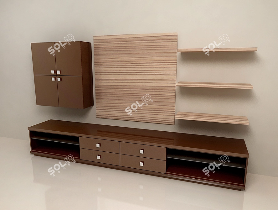 Modern Wall Unit with Alex 3D model image 1