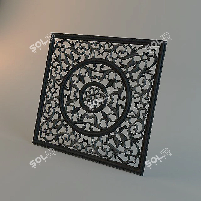 Elegant Floral Module with Circular Design 3D model image 1