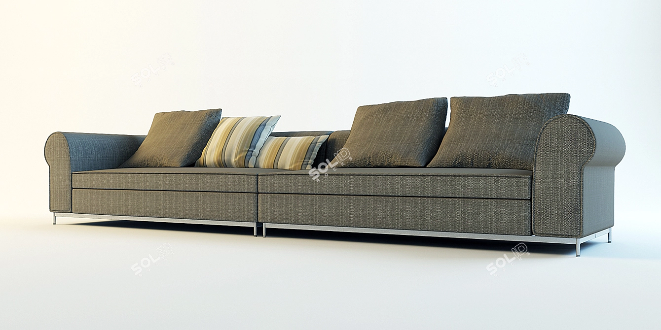 Elegant Minotti-Breton Sofa 3D model image 1