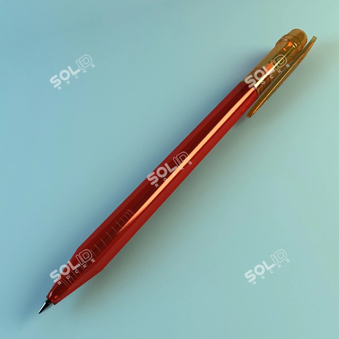 Clear Plastic Ballpoint Pen 3D model image 1