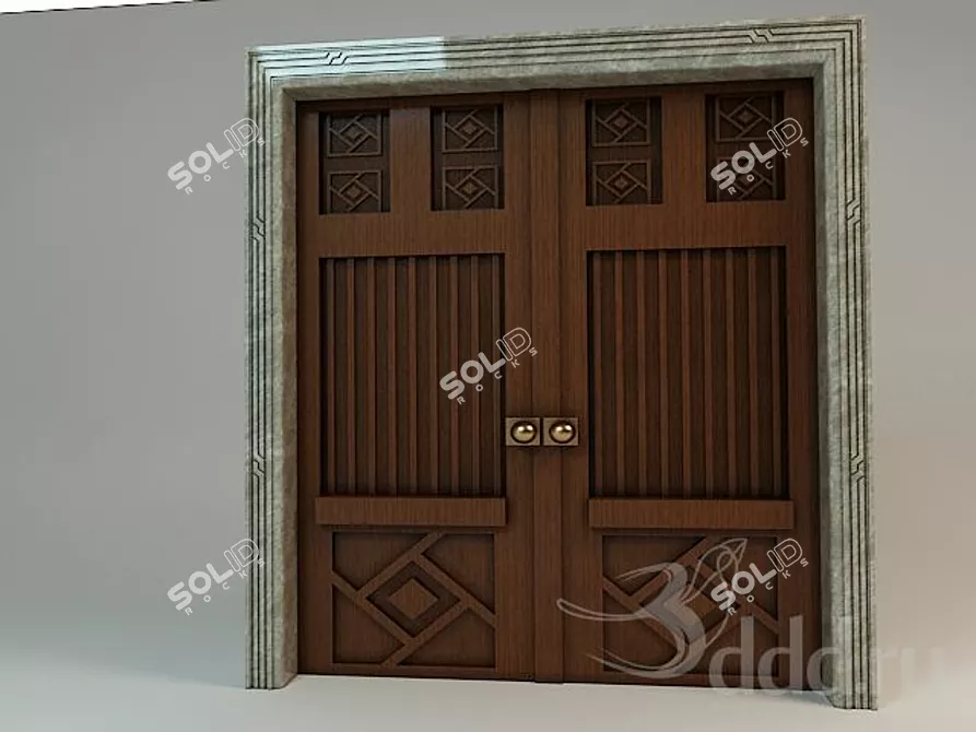 Elegant Islamic Door: 3dsmax 2008 Vray 3D model image 1