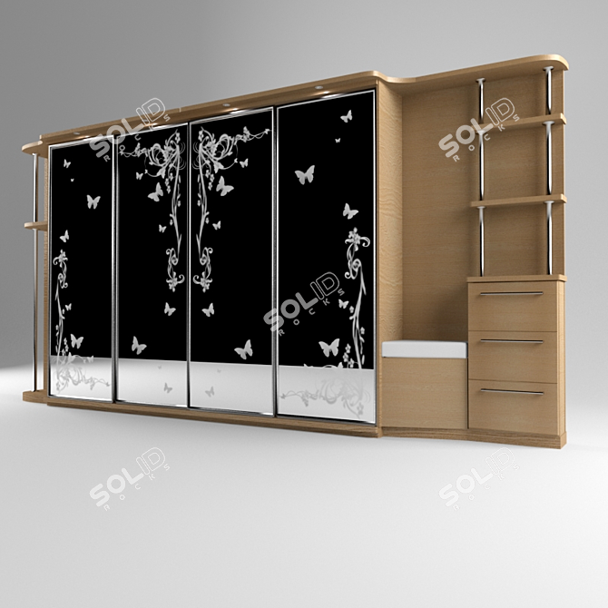 Modern Wardrobe Closet 3D model image 1