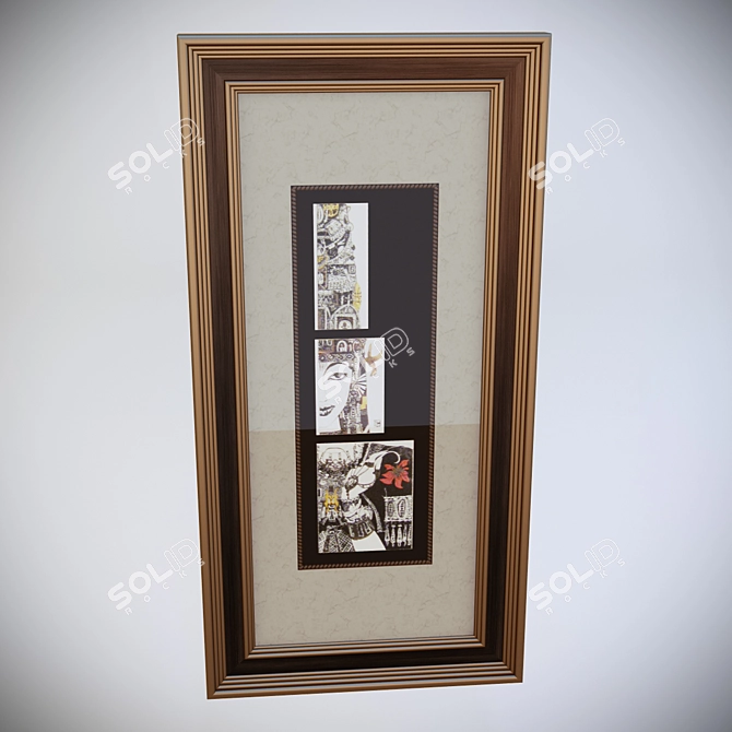 Sleek 700x350mm Frame 3D model image 1