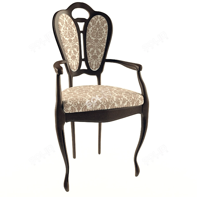 Classic Chair with Handles 3D model image 1