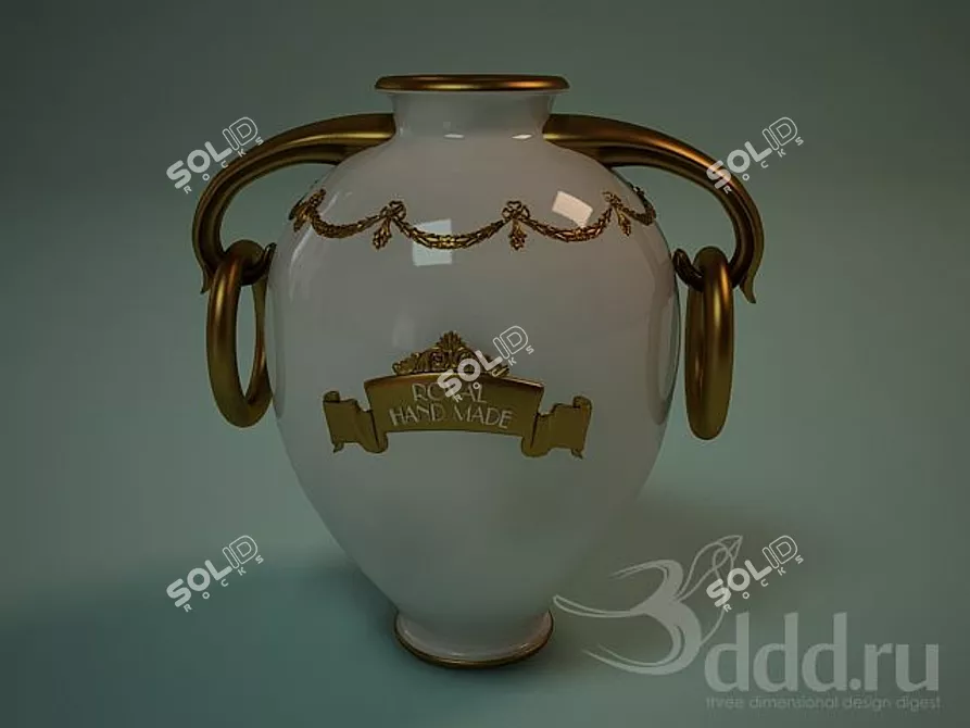 Elegant Royal Vase 3D model image 1