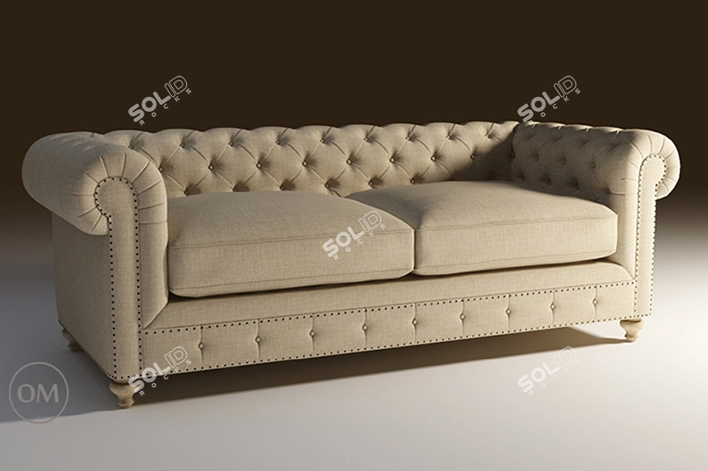 Luxury Cigar Club Sofa 3D model image 1